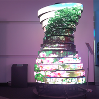 Écran LED circulaire d'intérieur rideau LED flexible LED mur vidéo LED flexible écran d'affichage incurvé en solde