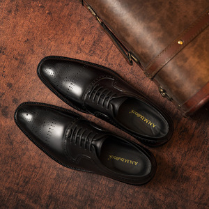 Men's Leather Business Formal Dress Leather Upper Cowhide Casual Summer High-end <b>Block</b> Heel Premium Brand Breathable - Product Image 4