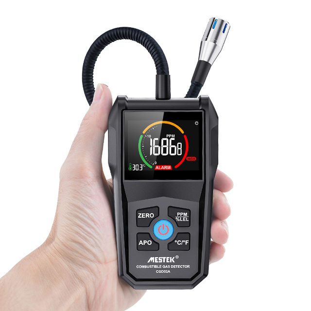 Highly Sensitive Combustible CH4 Gas Detector HD LCD Color Screen Display Analog Bar Double Alarm Gas Analyzer-ODM/ODM Supported