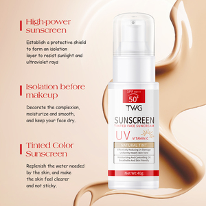 Crème solaire teintée TWG RTS 40g, longue tenue, crème isolante avant le maquillage, écran solaire SPF50, crème solaire teintée haute protection - Product Image 5