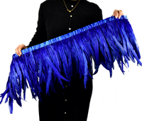 Bleu marine couture tissu ruban coq plume frange garniture pour bricolage artisanat vêtements robe Costume chapeau accessoire fête décor à la maison