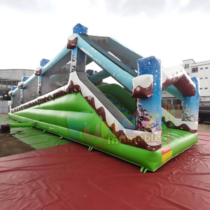 Piste de <span class=keywords><strong>luge</strong></span> gonflable pour enfants, usage commercial en extérieur, 2 pistes, toboggan, <span class=keywords><strong>luge</strong></span> gonflable, glissade sur neige - Product Image 3