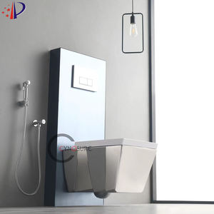 Inodoro de pared de cerámica con descarga automática, sin marco, para montaje, sanitario - Product Image 4