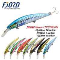 Leurre Minnow FJORD pour imprimante 3D, 110 mm, 37 g, nage profonde personnalisée, pour la pêche au gros gibier