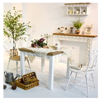 Console de salle à manger moderne en bois massif blanc naturel, style rustique européen, durable, pour hôtel, appartement, 4 places, mobilier de maison