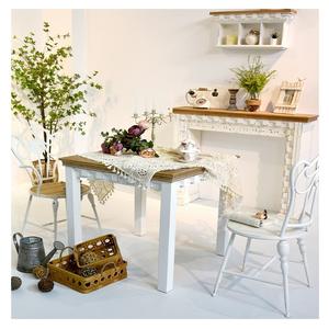 Modern <b>Rustic</b> <b>Farmhouse</b> Entryway Natural White Square Solid Wood Durable Home Furniture Console <b>Dining</b> <b>Table</b> for Living Room - Product Image 3