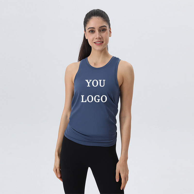 Women's Yoga Vest With Bow Lace-up Beauty Back Loose Fit Breathable Spandex Material Running Fitness Sports Plus Size Sportswear