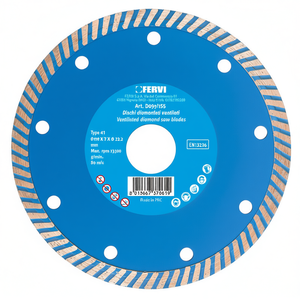 Disco de sierra diamantado ventilado Fervi de 115 mm, tipo 41, para cortar hormigón y piedra - Product Image 2