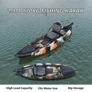 Kayak da Pesca da 2,9m con Capacità di Carico di 170kg, Ampio Spazio di Stoccaggio, Attrezzatura per Motore, Sit-on-Top per Laghi e Fiumi, Vendita all'Ingrosso - Product Image 2