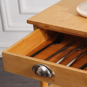 Carrito de cocina de bambú de diseño moderno con ruedas, color personalizable y tamaño, marca Anyo - Product Image 4