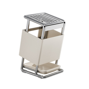 Portacuchillos moderno con estante de almacenamiento integrado para encimera de cocina, organizador de cuchillos multifunción, altura de 8-9.9 pulgadas - Product Image 1
