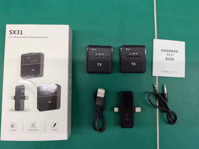 SX31 Wireless Collar Microphone - One for Two Uses - Smartphone Video Live Streaming Noise-Canceling Recording Microphone