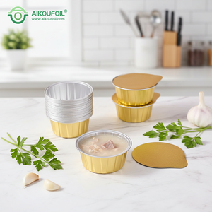 Recipientes <span class=keywords><strong>de</strong></span> aluminio desechables para alimentos, productos en rollo y carne, caja aislante, moldes individuales para mini pasteles congelados - Product Image 1