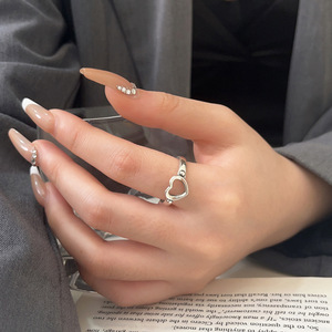Yinruitai S925 Sterling Silver Heart <b>Open</b> <b>Ring</b> For Women Everyday Wear Jewelry Fine <b>Ring</b> - Product Image 4