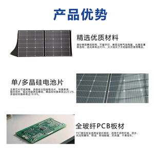 Panneau solaire pliable 100W 18V pour camping en plein air, voiture, camping-car, alimentation de secours - Product Image 2