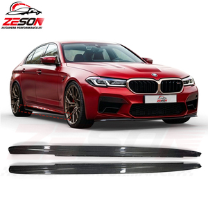 Jupes latérales en fibre <span class=keywords><strong>de</strong></span> carbone véritable style MP pour <span class=keywords><strong>BMW</strong></span> Série 5 G30 G38 F90 M5 (2017-2023) – Kit carrosserie <span class=keywords><strong>de</strong></span> mise à niveau avec séparateur <span class=keywords><strong>de</strong></span> pare-chocs latéral - Product Image 1