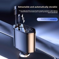Chargeur de voiture 1-2-4 à charge ultra rapide, câble rétractable PD Type-C OLIVER, adaptateur de conversion pour téléphone