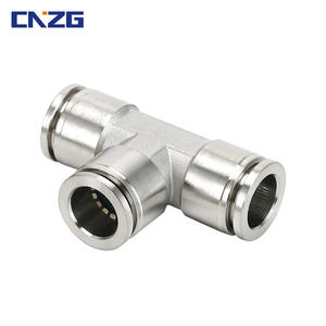 Raccord pneumatique en T en acier inoxydable 304, angle droit, connexion rapide, résistance aux hautes températures 304 # Pièces en acier inoxydable 304 - Product Image 2