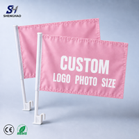 Drapeaux de fenêtre de voiture personnalisés double face durables avec clip universel pour défilés, fans de sport, décoration, bannières avec logo personnalisé