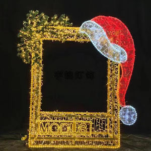 Ornements de traîneau de père noël grandeur nature à vendre/charge adultes lumière chaude voiture de traîneau de noël/2m renne traîneau de noël étanche - Product Image 3