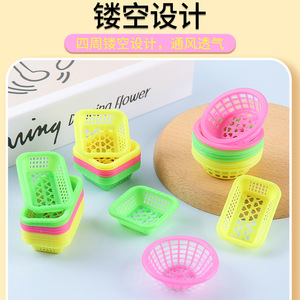 Mini <b>Plastic</b> Baskets For Kids <b>Kitchen</b> Play Food Storage Educational Toy Accessories Mixed Colors - Product Image 5