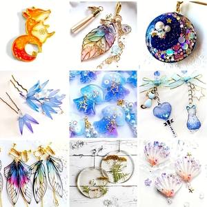 138 pièces de bricolage époxy nouvel ensemble de matériaux d'entrée de gamme, ensemble d'accessoires, boîte à bijoux en résine époxy scintillante, accessoires artisanaux - Product Image 4