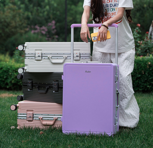 New Aluminum Frame PC Wide Pull Rod Suitcase Large Capacity Multifunctional <strong>Travel</strong> Luggage <strong>with</strong> Spinner <strong>Wheels</strong> Trolley <strong>Case</strong> - Product Image 2