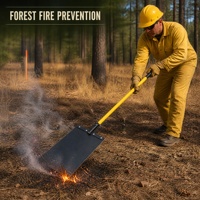 ANBEN FIRE AB-DHB-01 Batteur anti-incendie forestier pour usage en zone sauvage, manche de 150 cm, diamètre de 32 mm, batteur en caoutchouc FR de 30x30 cm, épaisseur de 4 mm