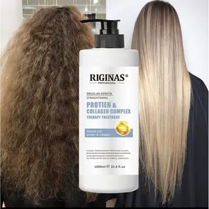 Riginas perawatan Keratin kolagen Brazil, perawatan pelurus rambut Keratin untuk rambut Afrika