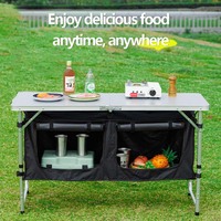 Mobilier de jardin, table de luxe pliante en aluminium de haute qualité pour la cuisine, le camping et la randonnée