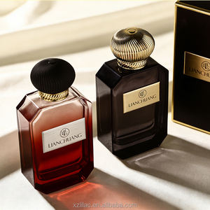 <span class=keywords><strong>Vente</strong></span> directe d'usine de flacons de parfum en verre de luxe de 100 ml, flacon en verre noir, couleur personnalisée et étiquette métallique avec boîte d'emballage - Product Image 4