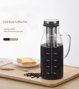 Cafetière en verre Borosilicate avec infuseur amovible, 1500ml, grande capacité, appareil à café, thé, mousseur <span class=keywords><strong>froid</strong></span> - Product Image 6