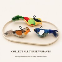 Realistisches zwitscherndes Vogel-Katzenspielzeug zum Aufhängen, interaktives Plüsch-Teaser-Spielzeug mit integriertem Zwitschermodul, stimuliert den Jagdinstinkt für den Innenbereich