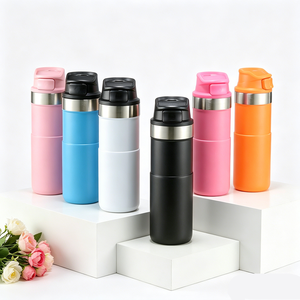 Bouteille d'eau isotherme classique de 500 ml en acier inoxydable à double paroi sous vide avec gourde de voyage à <span class=keywords><strong>action</strong></span> déclencheur pour café en extérieur - Product Image 2