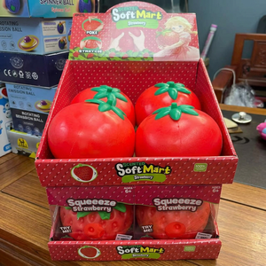 Nouveau jouet à presser réaliste en forme de tomate, créatif, anti-stress, à rebond lent, jouet souple géant en forme de fruit pour cadeau de fête - Product Image 1