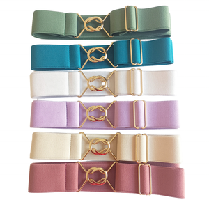 Cor sólida 1.5 Polegada 4cm de Largura Elástica Correia Equestre com Fivela Círculo Logotipo Personalizado Nylon Equitação Bits Nenhum MOQ - Product Image 2