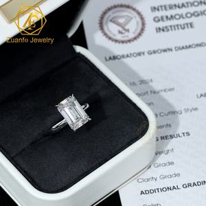 Bagues en diamant de laboratoire certifiées IGI GIA personnalisées CVD HPHT 1CT 2CT 3CT 4CT, or massif 14K 18K, bagues de fiançailles et de mariage pour femmes - Product Image 2