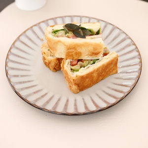 Semtember Promotion Golden Beige Stone Tool Embossed Tableware <b>Set</b> High End Premium Ceramic <b>Set</b> Safety Tableware <b>Set</b> - Product Image 6