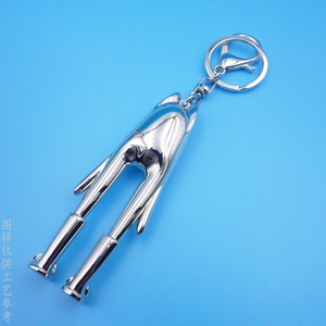 Zinc Alloy <b>Mascot</b> Keychain 100x28mm Bright Nickel Durable Business Gift Promotional Keychain - Product Image 2