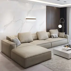 Comodi divani componibili in piuma divani in pelle Set mobili per soggiorno
