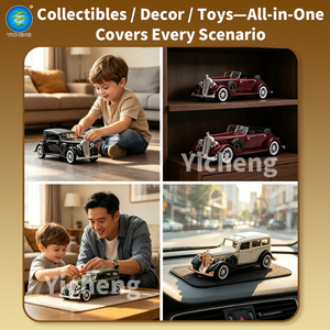 Modellino Auto d'Epoca in Scala 1:32, Veicolo Classico Retro <span class=keywords><strong>Cadillac</strong></span> con Porte Apribili e Funzione Pull-Back, Auto Giocattolo in Lega 1/32 per Bambini e Collezionisti - Product Image 6