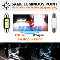 Ampoule LED 31mm 36mm 39mm 41mm C5W 5050 Chip 3SMD Canbus pour plaque d'immatriculation de voiture, éclairage intérieur, lecture, DC12V