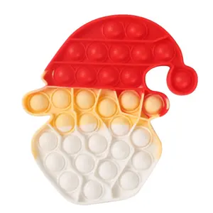 Groothandel Populair Speelgoed Food Grade Siliconen Kids Volwassen Kleurrijke Kerstboom Santa Claus Fidget Speelgoed