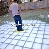 Écran de sol interactif LED extérieur, piano Abyss, lampe ronde, miroir 3D, écran en verre trempé, capteur de pression, étanche