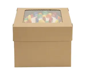 10x10x8 Inches Tall Cake Boxes For Tier Cakes 12x12x12 Inch Cake Boards White Tall Bakery Box With Window Pastry Boxes