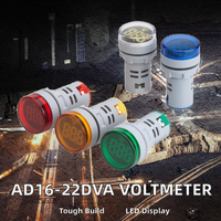 AD16-22DVA Panel Mounting Voltmeter Ammeter Indikator Tampilan Digital Akurasi 0.5 Merah Hijau Kuning Biru Putih 1-100A 22mm