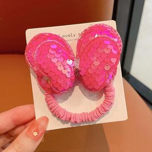 Élastique à cheveux brillant à nœud, très vendu, doux, pour petite fille, ne blesse pas les cheveux, très élastique, en gros - Product Image 4