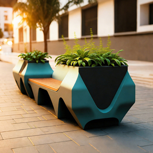 Sièges en FRP imperméables pour jardinières, chaises décoratives pour jardins communautaires et lieux de rassemblement publics - Product Image 3