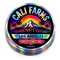 Autocollants holographiques laser arc-en-ciel personnalisés, découpés à la forme, adhésifs, en vinyle PVC, étiquettes rondes, autocollants de logo sur feuille pour ordinateur portable, bouteille d'eau