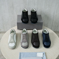Sneakers en cuir véritable italien et daim pour homme, bicolores, semelle légère et confortable, pour la marche quotidienne et les occasions professionnelles